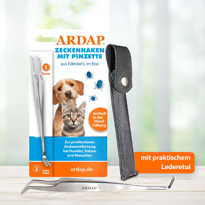 ARDAP Zeckenzange mit Pinzette aus Edelstahl